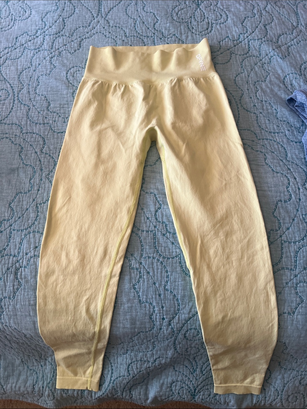 Womens Butter yellow High-Waist Active Leggings